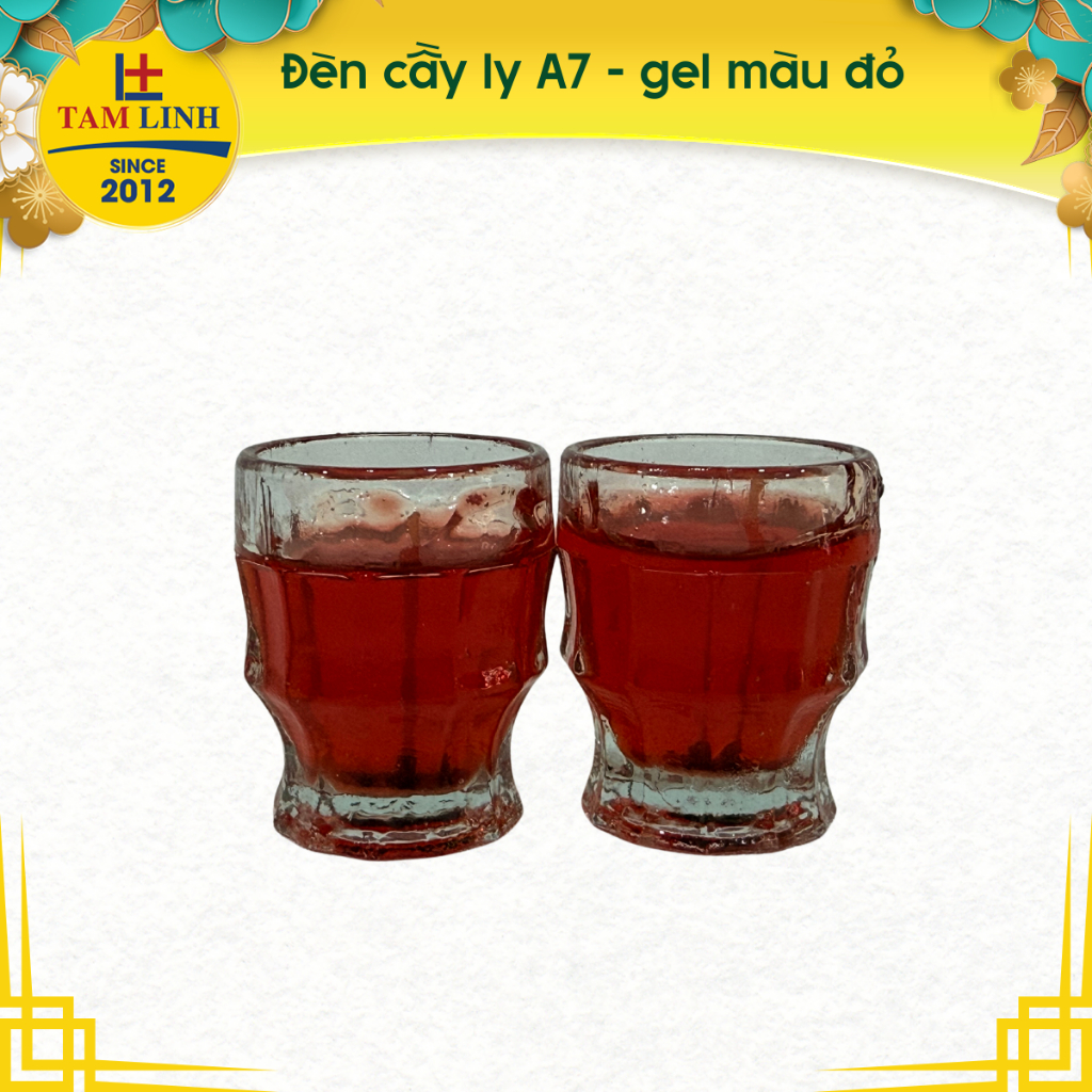 Đèn cầy ly A7 mắt tre - Cặp đèn cầy ly ɡel đỏ cao 4cm | Đồ Cúng Tâm Linh since 2012