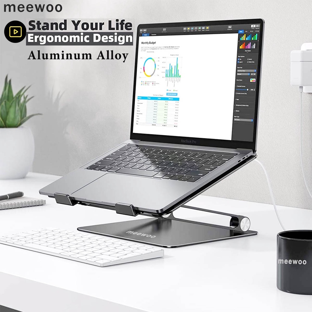 laptop stand laptop accessories laptop stand holder Meewoo Laptop Stand Adjustable Aluminum Laptop Riser Laptop Cooling Stand