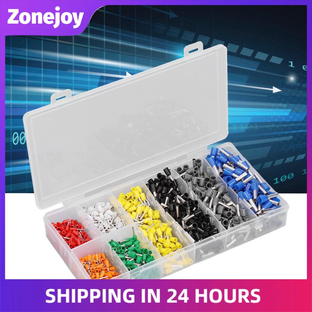 Zonejoy Thiết bị đầu cuối dây Crimper Kit AWG22-10 Bộ dụng cụ uốn tóc bồng 8 kích cỡ 1000 chiếc dành cho hộ gia đình dành cho ô tô