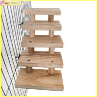 Gigicloud Litake 10cm Hamster Parrot Natural Wooden Ladder Toys 3/4/5/6/7/8 Layers Climbing Stairs Pet Cage Accessories