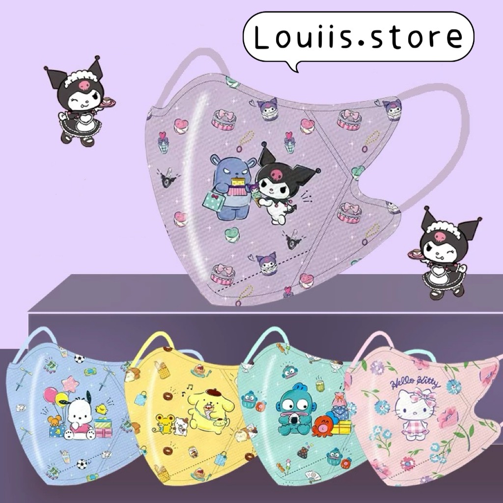 Khẩu trang 3D hoạt hình thú dễ thương người lớn Louiis.store