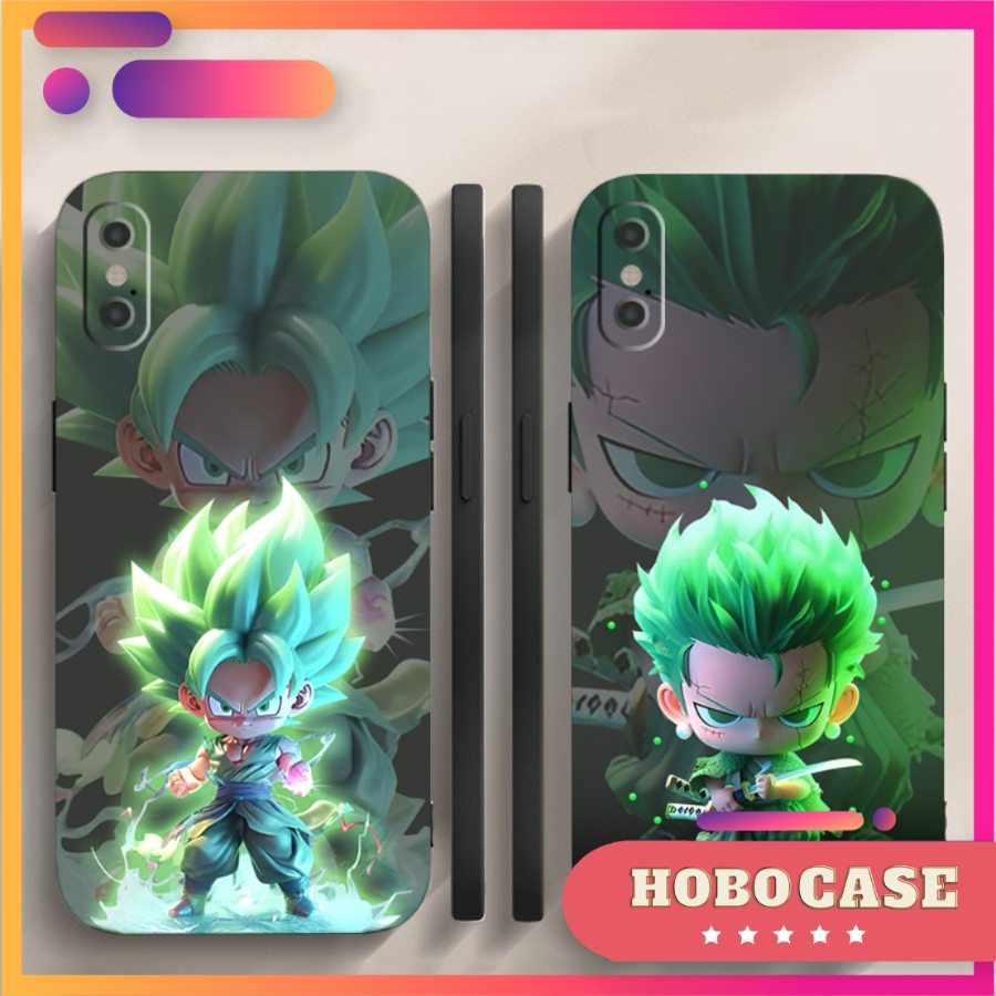 Ốp lưng iρhone X, XS, XS Max cạnh viền vuông, có bảo vệ camera in hình ONE PIECE, GOKU