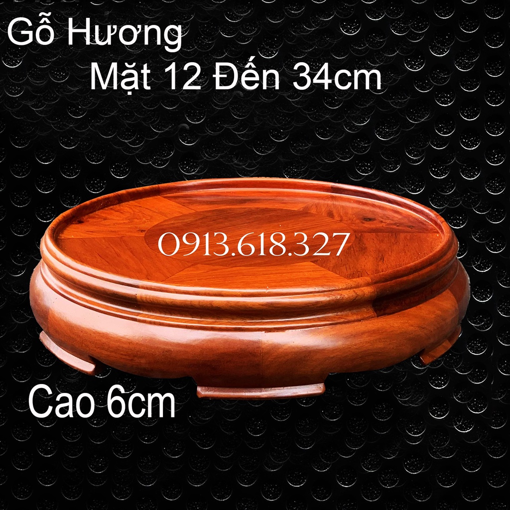 Kỷ tròn đôn tròn không chân đế kê bát hương đồ thờ gỗ cao 6cm