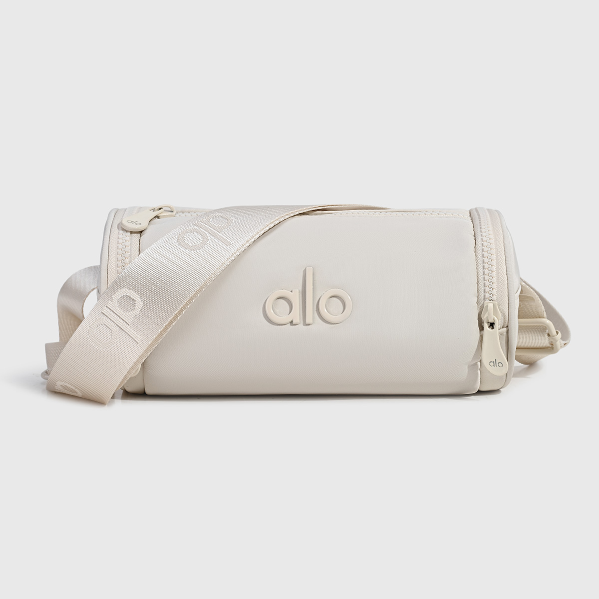 Alo Yoga Barrel Crossbody Bag, Waterproof Nylon Sports Shoulder Bag, Lightweight Cylindrical Bag, for Gym, Travel, Daily Use, Outdoor Activities, for Women.