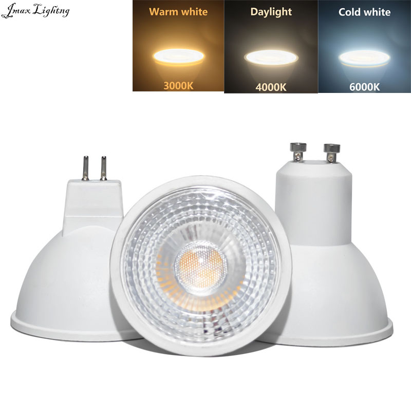 Jmax Spotlight MR16 GU10 LED Bulb 5W 7W 220V LED light 38 Degree Lighting White Warm Spot Light 2835 SMD COB Chip Light LED Lamp