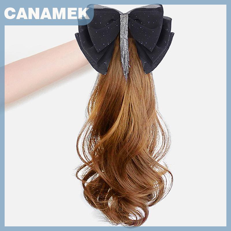❤❤❤Hot Sale CANAMEK พู่ห้อยวิกผมกิ๊บหนีบผมหางม้าเป็นลอนเล็กน้อยเครื่องประดับผมทนความร้อนจากธรรมชาติ - ยี่ห้อ CANAMEK ราคา 75 บาท*ส่งฟรี