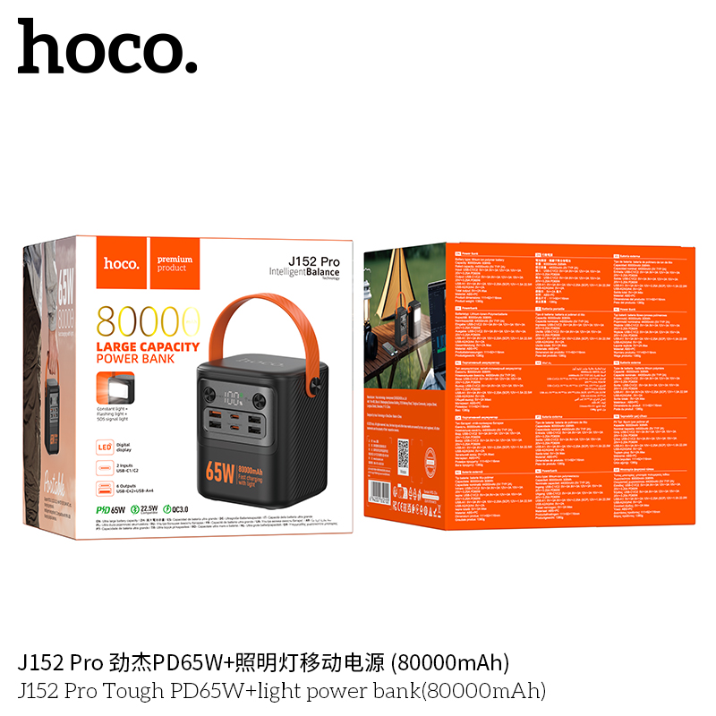 Pin sạc dự phòng Hoco J152 Pro Tough PD65W+pin 80.000mah