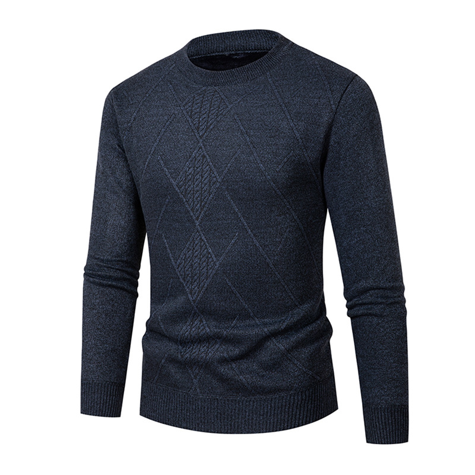 Maglione girocollo da uomo in tinta unita maglione per inverno casual pullover di media lunghezza meno di819_voghion.com