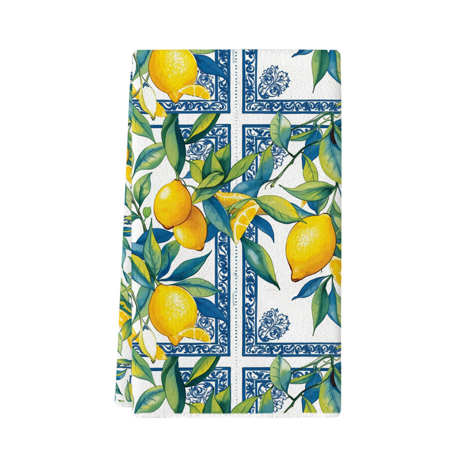 Fabiann® Microfiber Towel Lemon Kitchen Towel Microfiber Absorbent Dish Cloth Farmhouse Style Hand Towel for Kitchen Bathroom Party Decor – Quick Dry Durable Multipurpose Cleaning Cloth - 1