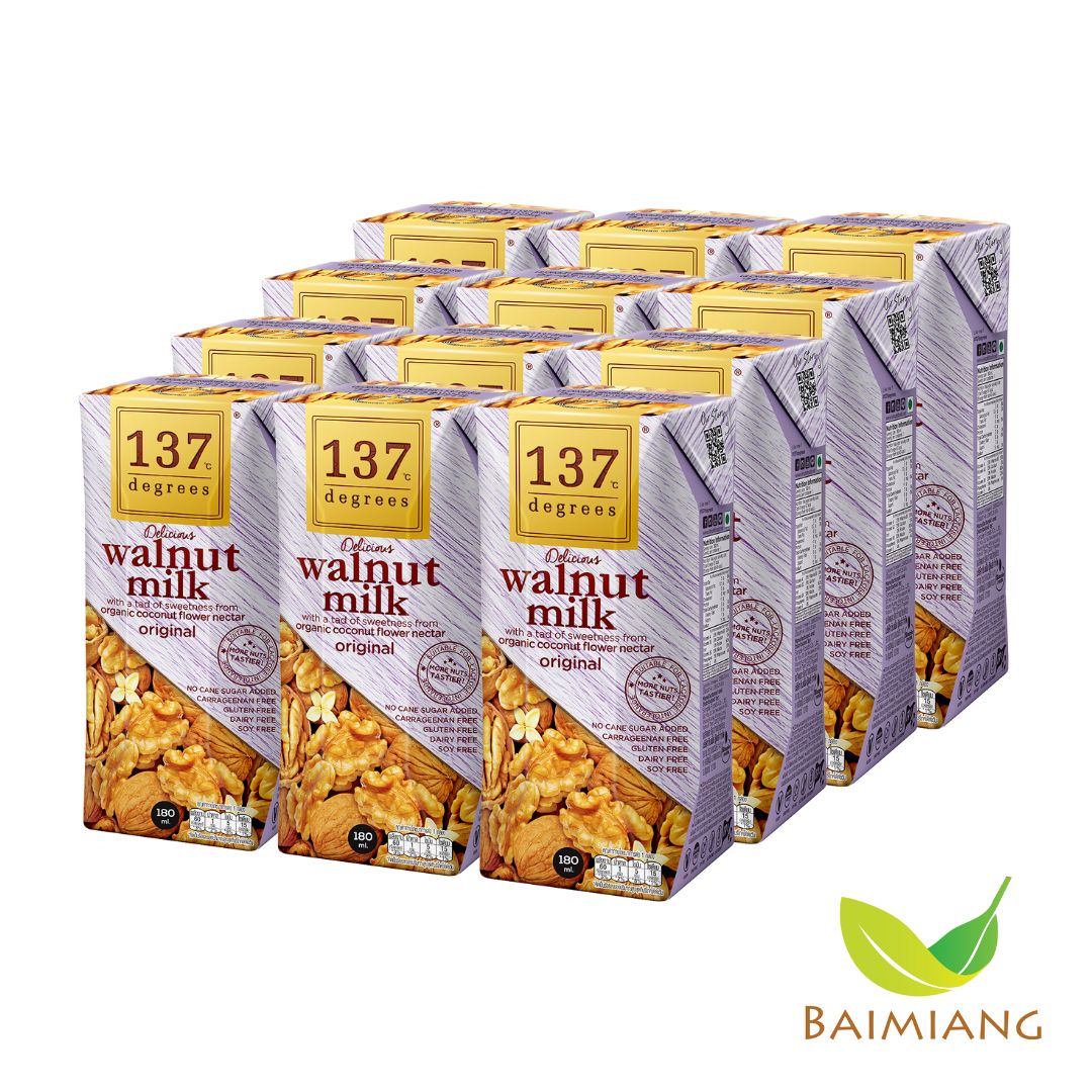 [4 แพ็ค] 137 Degrees นมวอลนัท สูตรดั้งเดิม ขนาด 180 มล. (03596-12) ราคา 372 บาท*ส่งฟรี