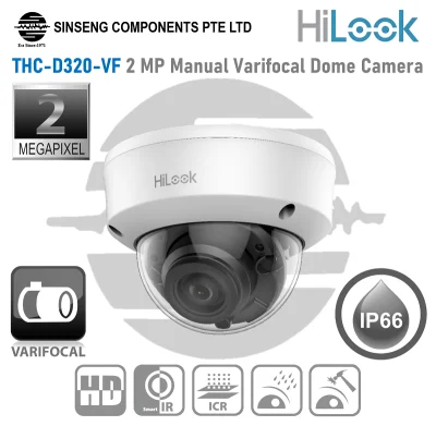 HiLook THC-D320-VF Full-HD 1080P 2MP Manual Varifocal Dome Camera 2.8 mm to 12 mm vari-focal lens