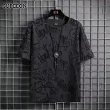 SUPEEON丨áo sơ mi nam - Nam mùa hè Áo phông ngắn tay lỏng cổ tròn sáng tạo ngắn tay in họa tiết thường đa năng hàng đầu