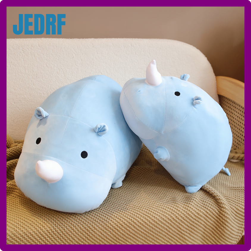 Jedrf 40-50cm Kawaii nashorn plüschtiere Blau gefüllte Tier nashorn weiche puppe schlaf Kissen niedliches geschenk für Baby kinderzimmer dekor dgwew