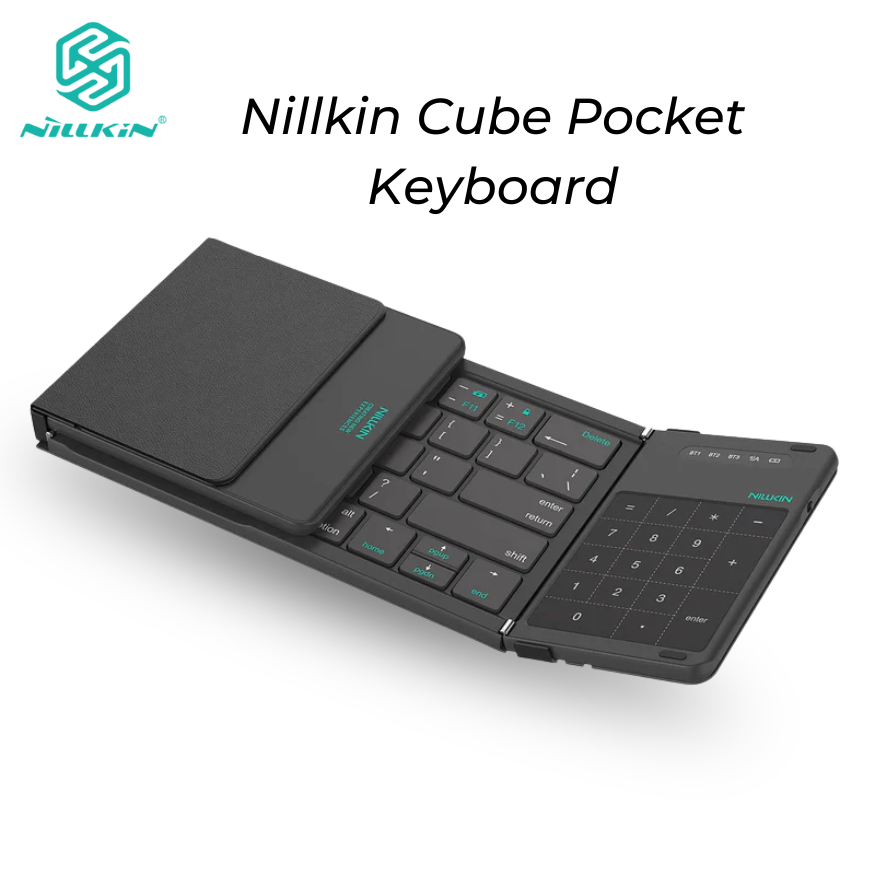 Bàn Phím Không Dây Gập Gọn Nillkin Cube Foldable Keyboard Bọc Da Tích Hợp Sẵn TouchPad Cho Smartphone, Ipad, Laptop