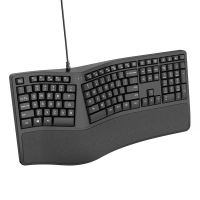 LM Pc Keyboard Ergonomic Keyboard Natural Ergonomic Wired Split Keyboard with Wrist Support for Office Supplies Full-size 110 Keys Universal Plug-play Design Ideal