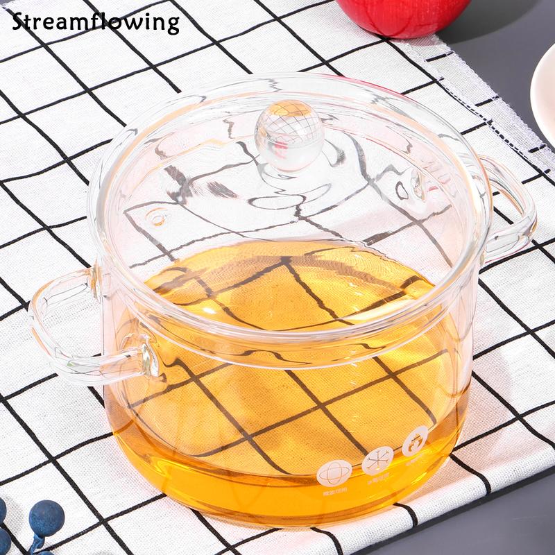 Nồi thủy tinh với nắp 1.5L/50Oz nồi nấu ăn thủy tinh với xử lý không dính Stovetop chảo thủy tinh chịu nhiệt Nồi nồi thủy tinh nồi 1.5L/50Oz nồi thủy tinh