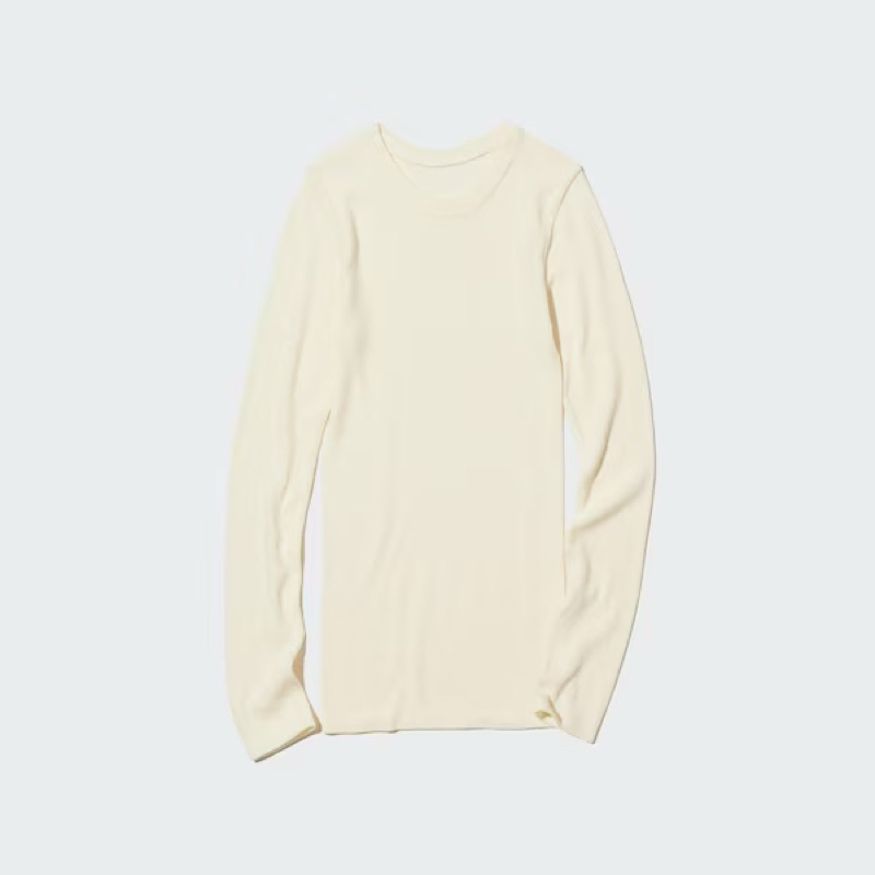 Áo giữ nhiệt nữ cổ tròn heattech extra warm Uniqlo dòng vải gân