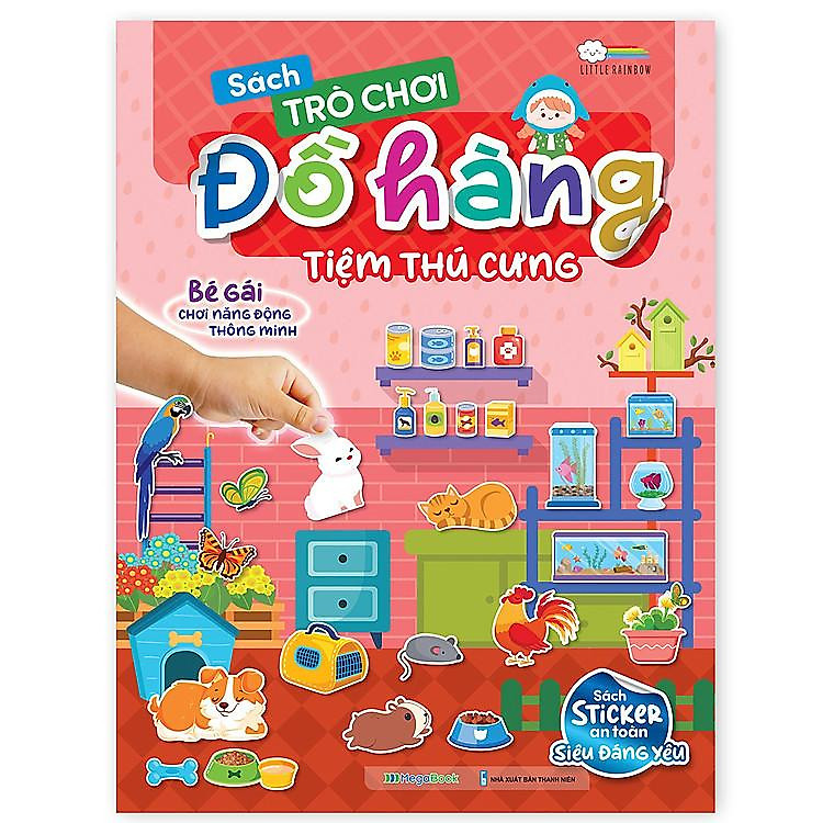 Sách Trò chơi Đồ hàng Tiệm Thú Cưng (Hơn 200 Stickers) - Megabook