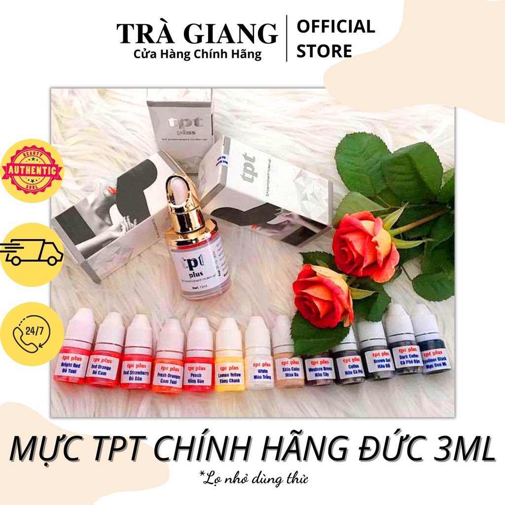 Mực tpt đức chính hãng - mực phun xăm hữu cơ 3ml