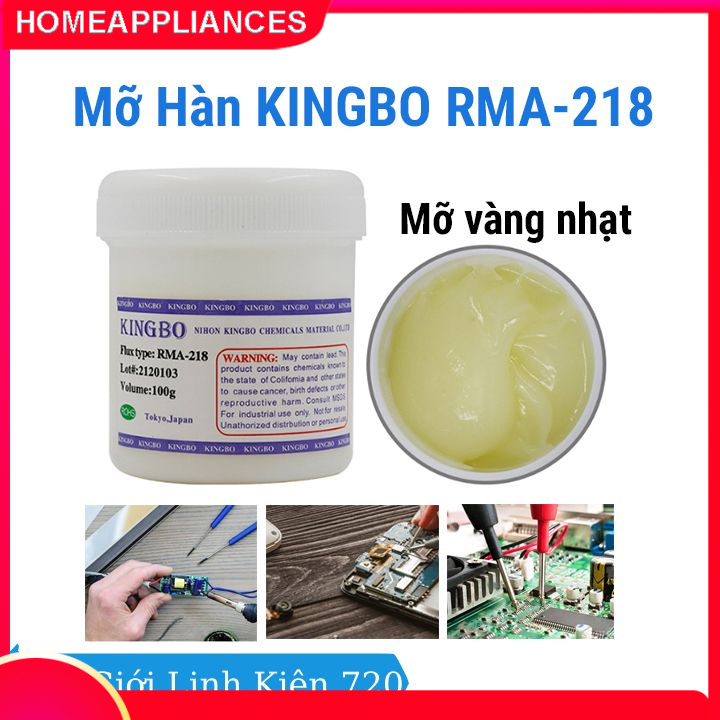 Mỡ hàn điện tử kingbo rma-218 100g mỡ vàng trong cao cấp