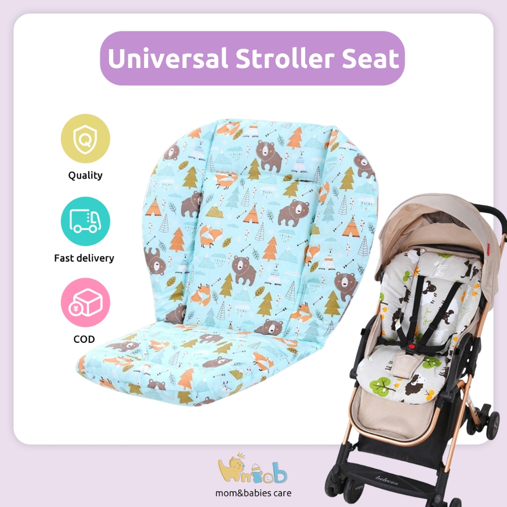 Hntob Universal Baby Stroller Seat Cover Cotton Soft Thin Pram Car Cushion Pad Mat Breathable Presyo 1,010 Piso*Libreng Shipping