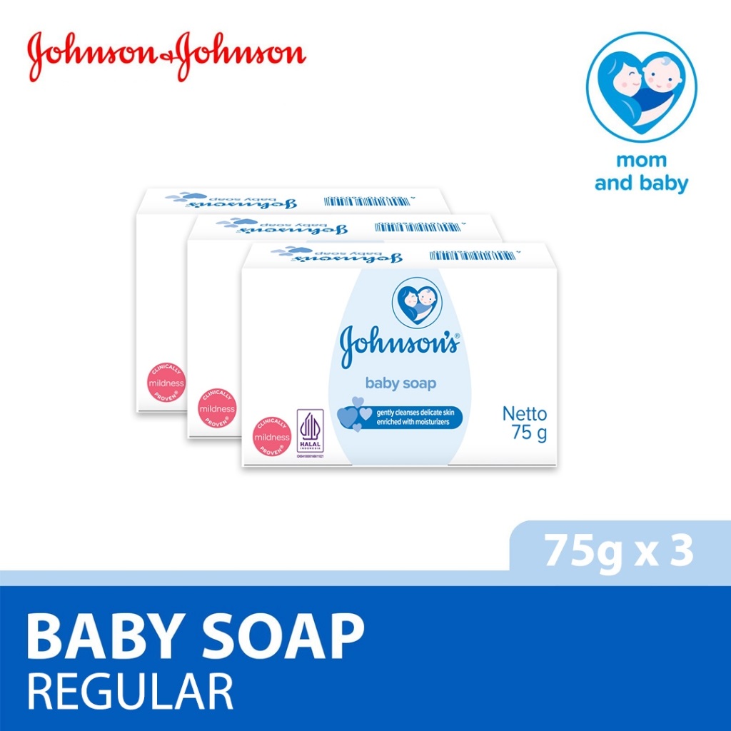 Johnsons Baby Regular Soap 75g x 3s