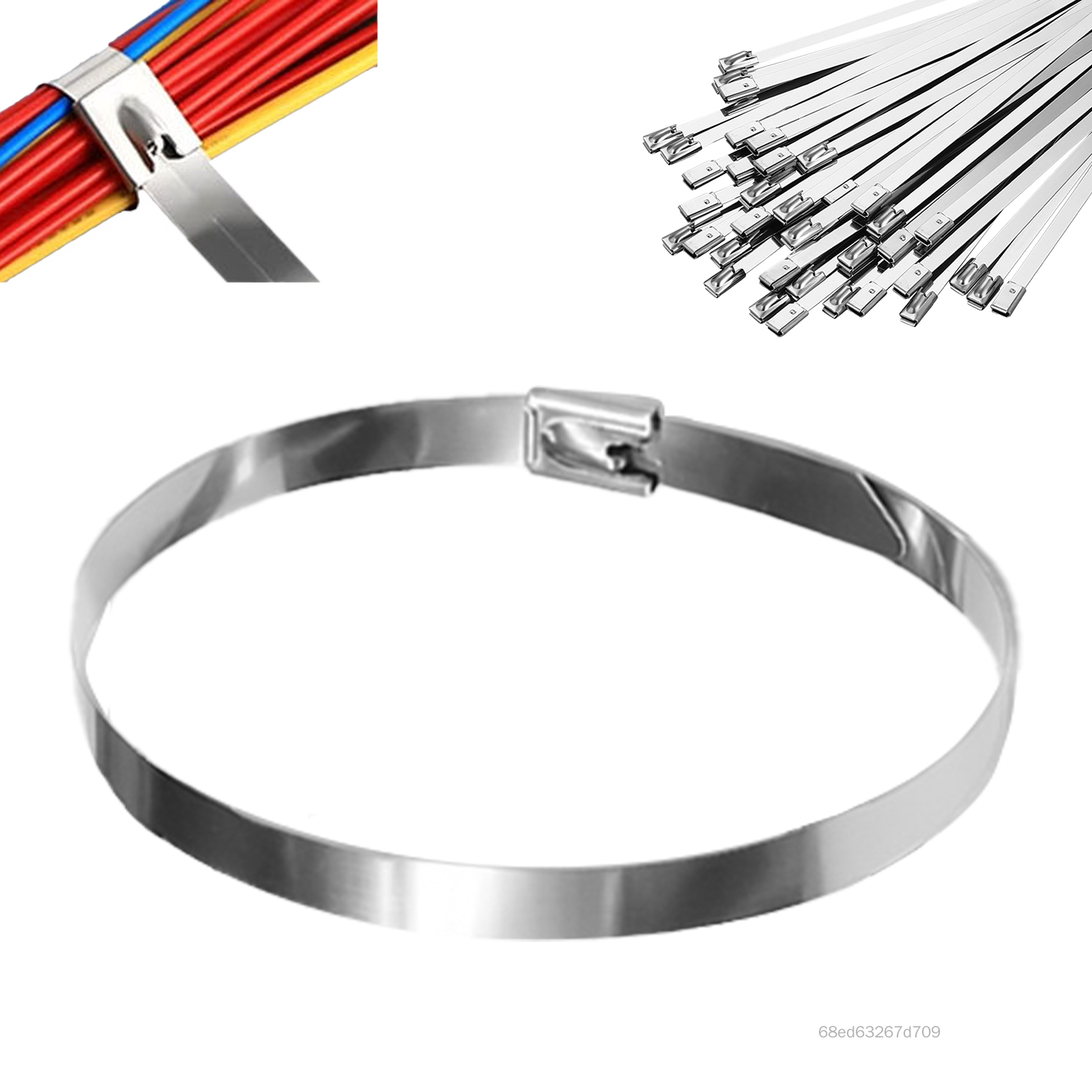 100 Chiếc Dây Kéo Kim Loại Dây Buộc Dây Kéo Chịu Nhiệt Độ Cao Và Thấp Dây Buộc Cho Ống Xả Quấn Dây Xích Liên Kết Hàng Rào Phần HJJN-VN