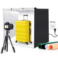 PULUZ 80cm Folding Portable 90W 14000LM High CRI White Light Photo Lighting Studio Shooting Tent Box Kit with 4 Colors Black White Orange Green Backdrops