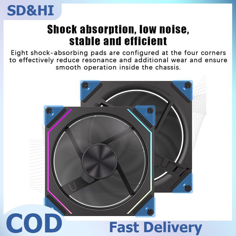SD&HI 12Cm Argb 4 Pin Máy Tính Làm Mát Fan Im Lặng 12V 8001600Rpm Lớn Khối Lượng Không Khí Cho Chơi Game Thiết Lập Giá 111,499 Đồng*Miễn phí vận chuyển