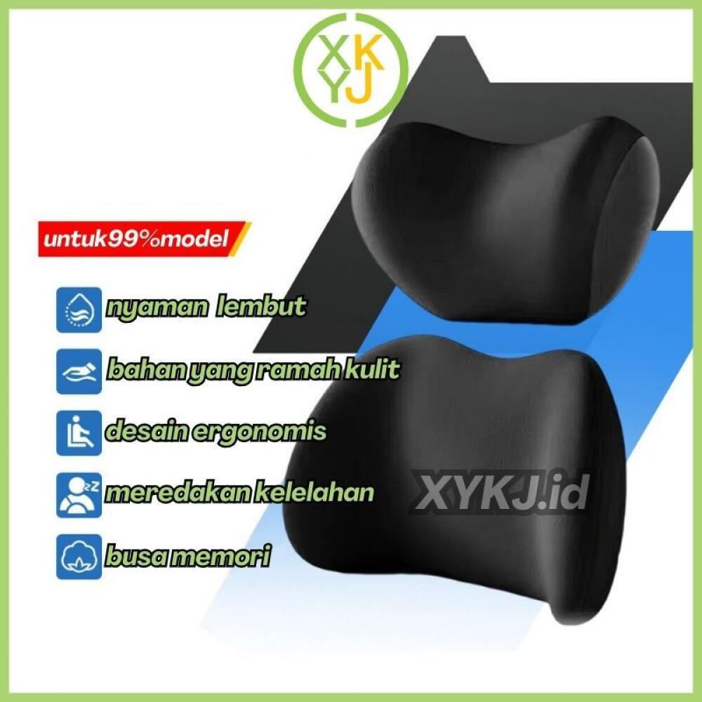 Xykj car pillow set black ash 3D memory foam pillow linen cartoon back neck car pillow Harga 64,888 rupiah*Gratis Ongkir