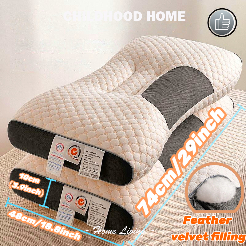 Gối Massage Cổ Vai Gáy Chống Đau Mỏi Chất Liệu Cotton Dệt Kim, Gối Ngủ Gối Spa Cao Cấp