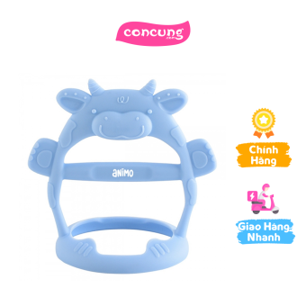 Gặm nướu vòng tay Silicone con bò Animo (xanh dương)