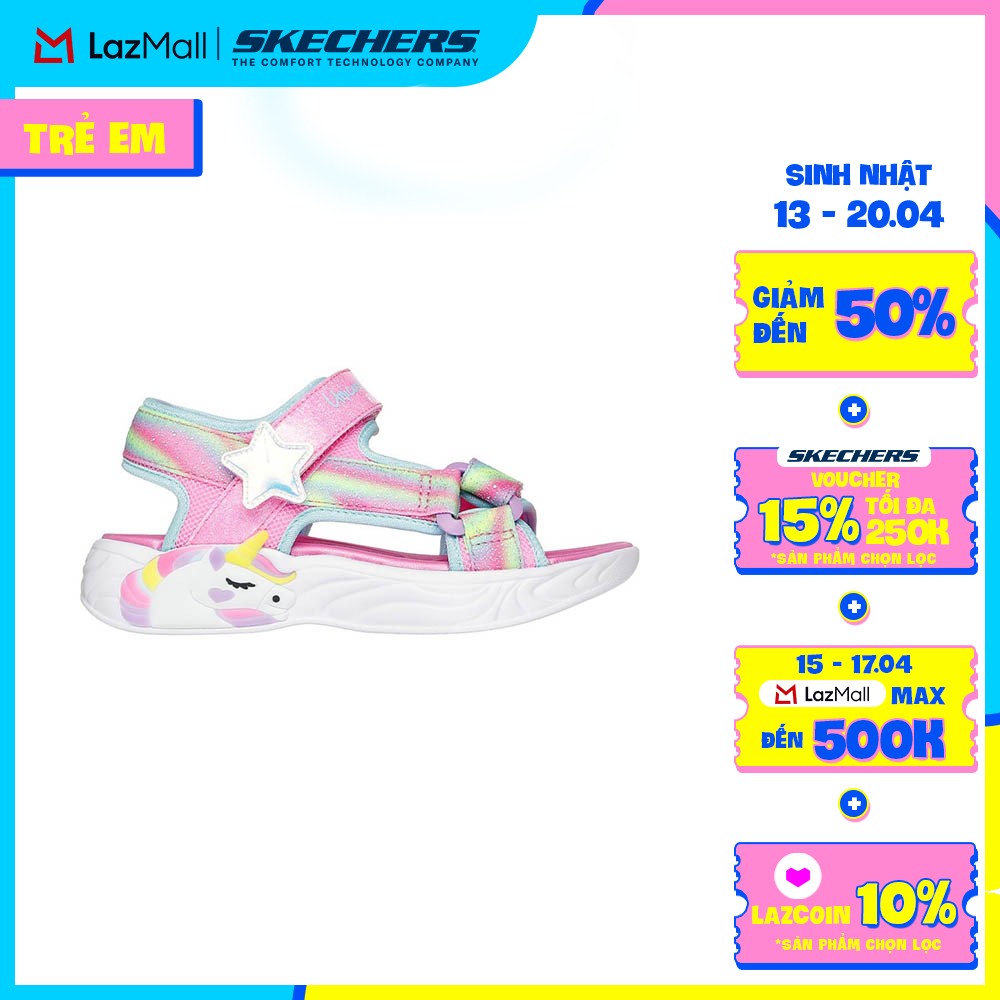 [Chỉ 13-20.4 - Voucher Skechers 15% + Voucher Lazada 15%] Xăng Đan/Dép Bé Gái Skechers Unicorn Dreams Dreamy Unicorns - 303107L-PKMT Online Sale