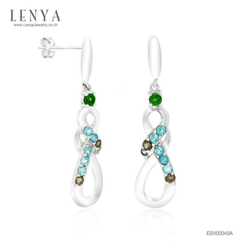 LENYA ต่างหูพลอยบลูโทแพซ เสริมความมั่นใจ ชัดเจน ปัญญา ขนาด 1.5 มิล ตัวเรือนเงินแท้925 ชุบทองคำขาว ราคา 3,490 บาท*ส่งฟรี