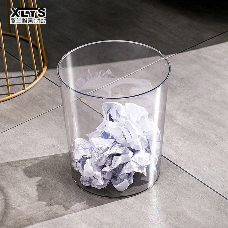 Transparent trash can Large-capacity storage barrel Household living room toilet garbage can Kitchen trash can - ยี่ห้อ XINLANYASHE ราคา 140 บาท*ส่งฟรี