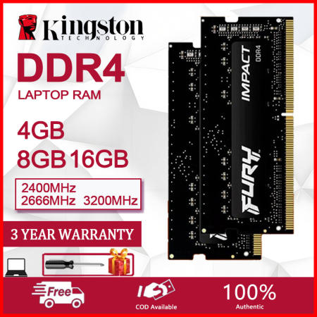 Kingston Fury Impact DDR4 Laptop RAM, 16GB, 8GB, 4GB