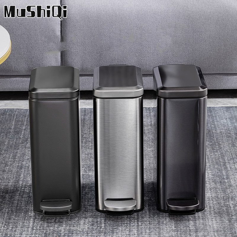 Garbage can living room light luxury kitchen pedal type cleat garbage can household bathroom narrow cleat Stainless steel ราคา 587 บาท*ส่งฟรี