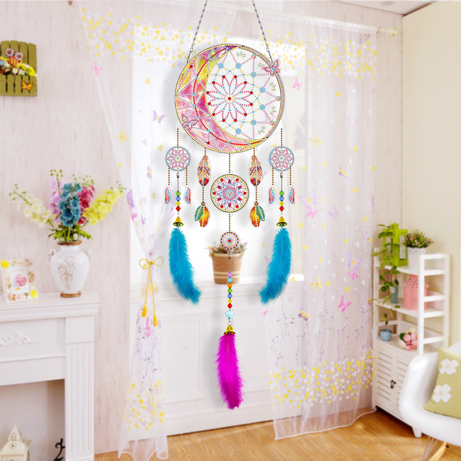 Mẫu Mới Lưới Bắt Giấc Mơ Đồ Trang Trí Tranh Kim Cương Sáng Kim Cương Thủ Công Mỹ Nghệ Tranh Kim Cương Tùy Chỉnh ZADA