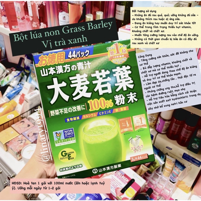 Bột lúa non Grass Barley vị trà xanh - 44 gói - SHOP CHUYÊN CUNG CẤP CÁC SẢN PHẨM CHẤT LƯỢNG CAO, ĐƯỢC SĂN ĐÓN, ƯA CHUỘNG TRÊN THỊ TRƯỜNG, HÀNG CHUẨN ĐẢM BẢO XÀI THÍCH NGAY, MỜI KHÁCH YÊU ỦNG HỘ