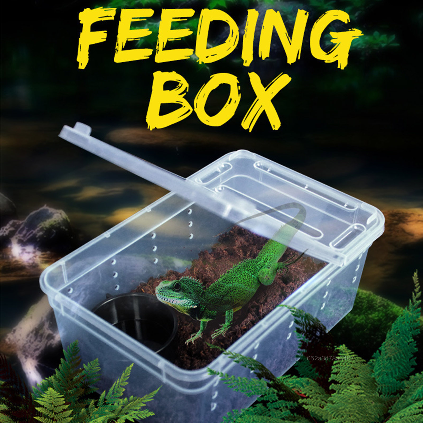 Reptile Small Snake Feeding Box Transparent Portable Plastic Mini Pet