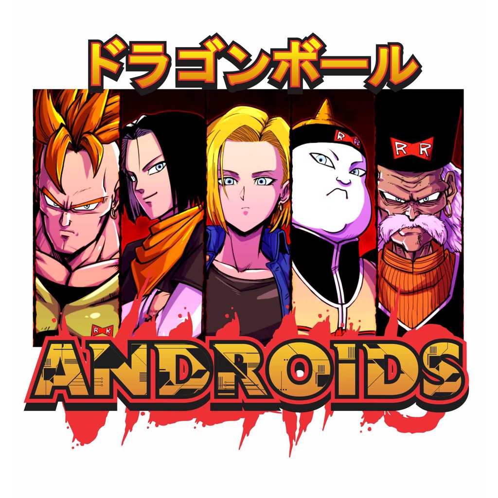 [PSDHF] dragon ball z, androids, android 16, android 17, android 18, anime shirt, dragon ball villains
