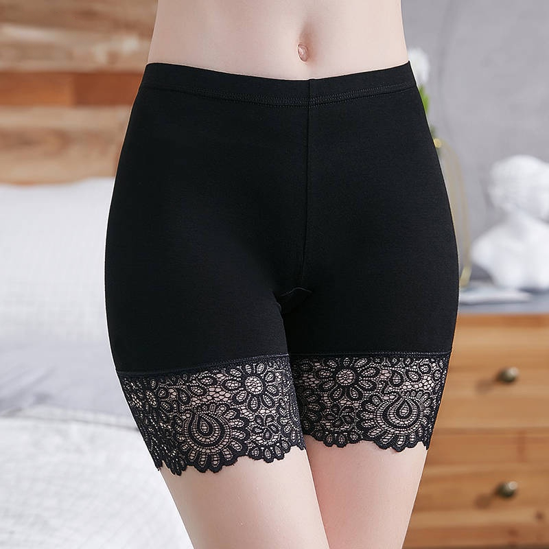 Safety Pants Women's Anti-Glare Lace Large Size Fat mm Three-Point Leggings Thin Style Slimmer Look