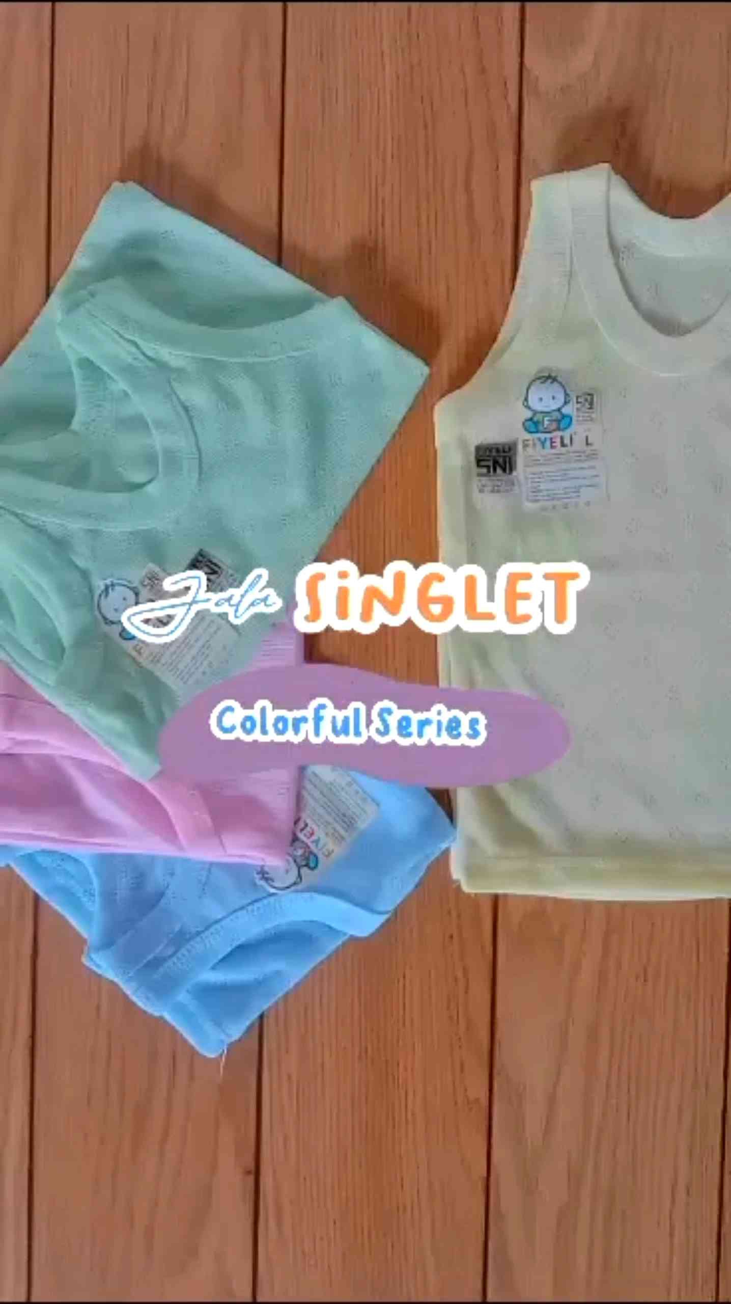 Grosir 12Pcs Singlet Jala Playful Color