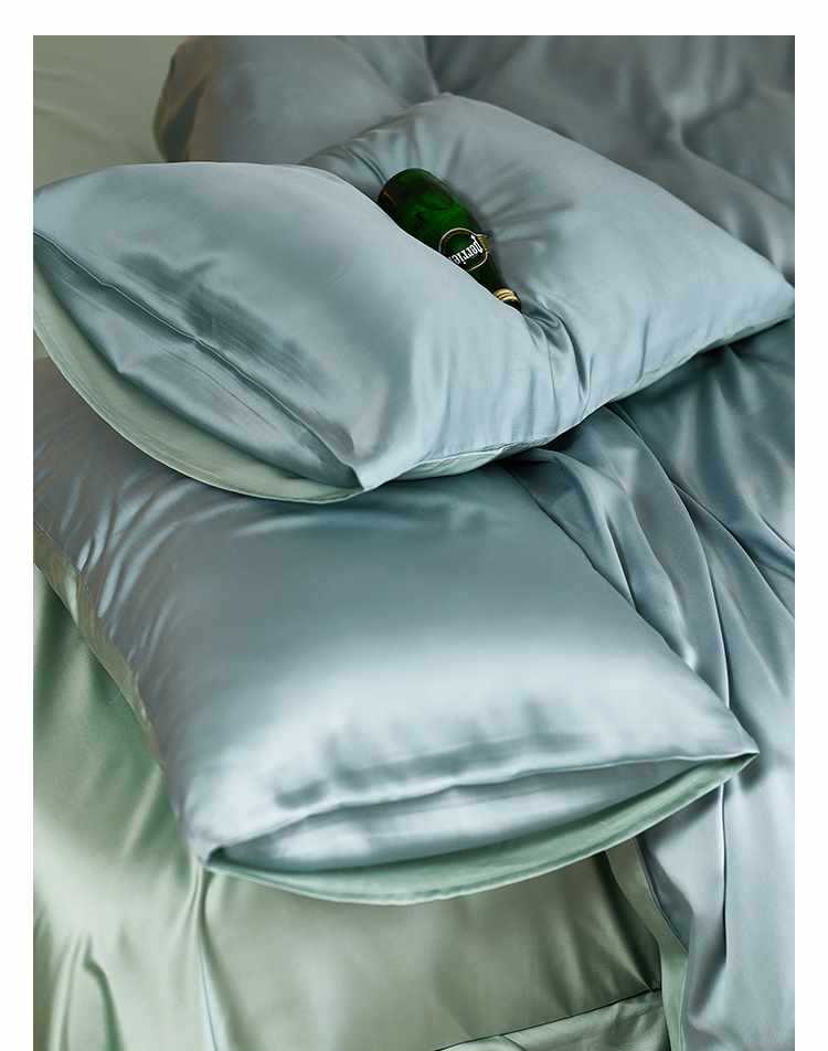 Set di biancheria da letto 60 pezzi in Tencel Four tinta unita Ice Silk Summer Naked, lenzuolo con angoli elasticizzati, set copripiumino, set di lenzuola in tre pezzi AoyuejHasd-CB