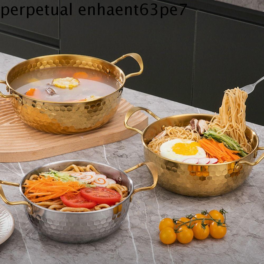 ETUALE Hình búa Nồi Ramen Hàn Quốc Tay cầm đôi Có Nắp Bình sữa Nồi lẩu Thép không gỉ Nồi súp Bếp cảm ứng