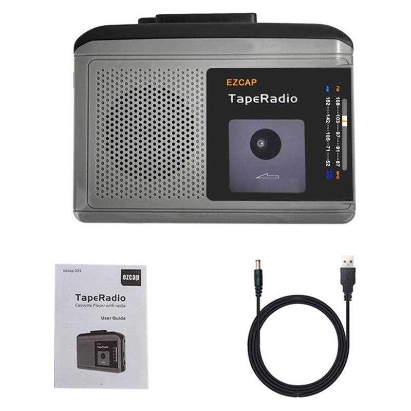 Ezcap233 AM FM Radio Music Cassette Tape Player with 3.5MM Tapes Player Convert to Mp3 Players Converter