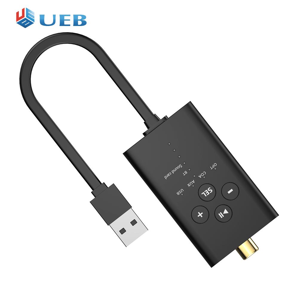 Usb Bộ chuyển đổi âm thanh không dây AUX/fibre-Optical/Bộ mở rộng sóng không dây đồng trục Bluetooth tương thích 5.2 cho loa/khuếch đại