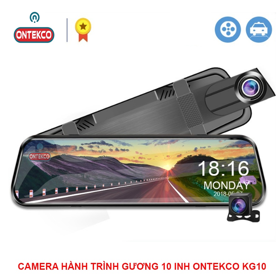 Camera hành trình ô tô ONTEKCO KG10 Camera màn hình cảm ứng 10 inch Full
