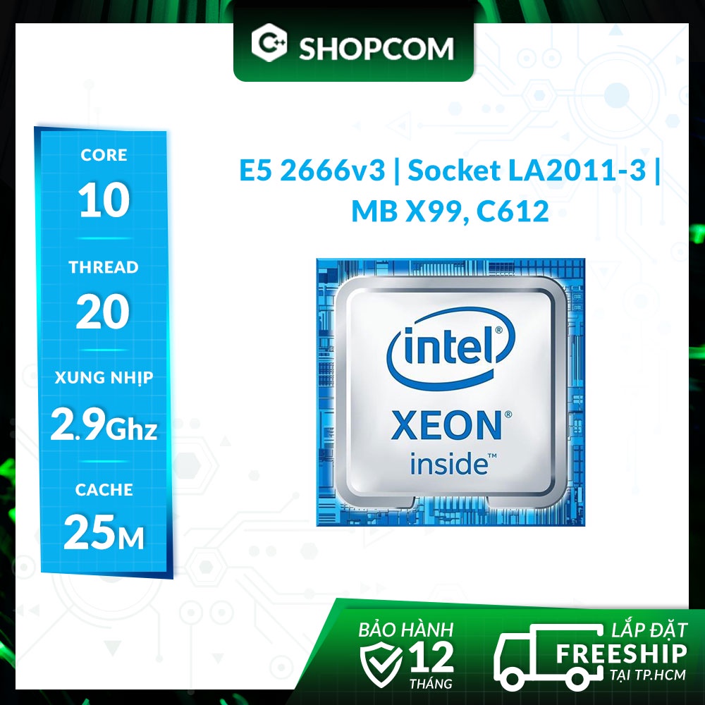 Intel Xeon E5-2666v3 - 10 Core 20 Threads 2.90Ghz 25M Cache