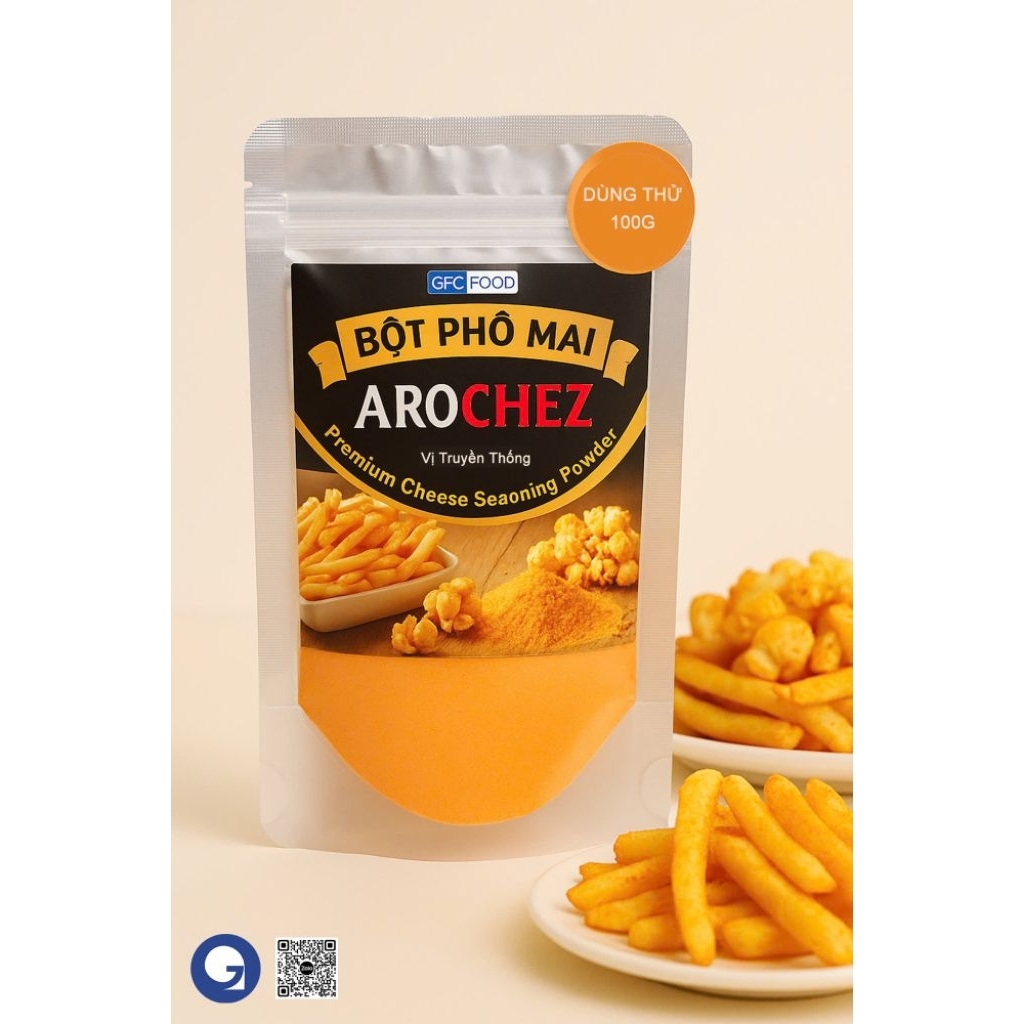 Bột phô mai cao cấp Arochez | GFC FOOD 100G lắc bắp rang bơ, khoai tây, khoai lang chiên, bánh gạo, gà rán,thơm béo